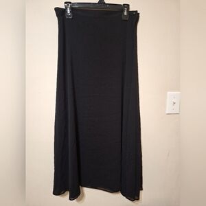 Black Nygard Long Wrap Skirt